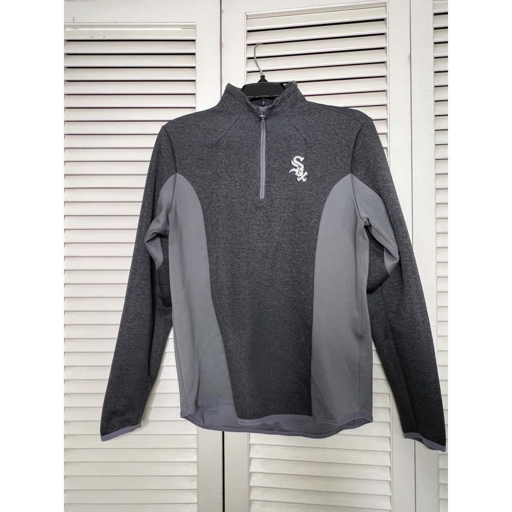 Nike Chicago White Sox Quarter Zip Pullover M Gray Dri Fit MLB Gameday Sporty